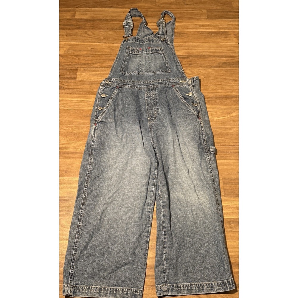 Gap Factory Blue Denim Wide Leg Carpenter Overalls XS